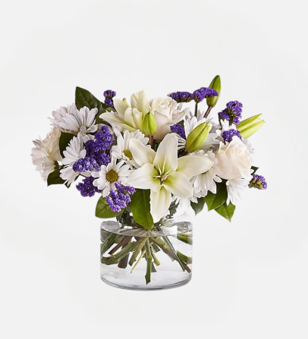 encanto púrpura y blanco